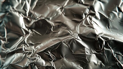 Poster - A detailed image of silver foil with subtle texture and shine