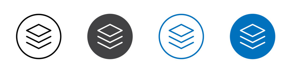Layers icon flat editable icon mark set.