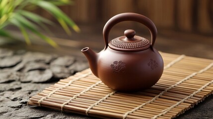 Wall Mural - Brown Chinese teapot