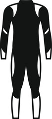 Poster - Black and white icon of a professional protective suit for skiing or motorcycling featuring anti shock protection