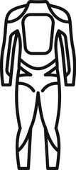 Poster - simple outline icon of a professional diving suit with reinforced elements for deep sea exploration