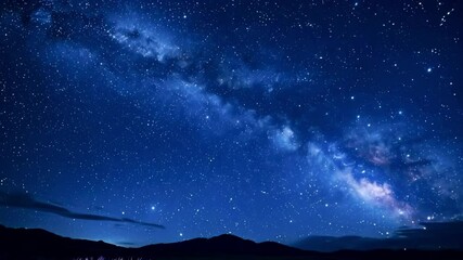 Wall Mural - night sky with twinkling stars and milky way
