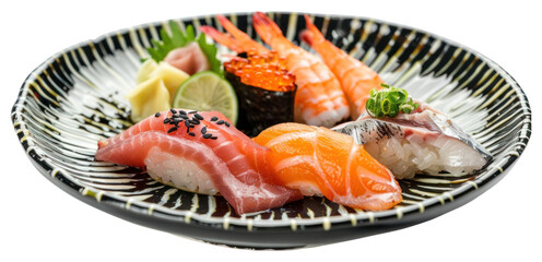 Poster - PNG Maguro nigiri sushi dish seafood salmon.