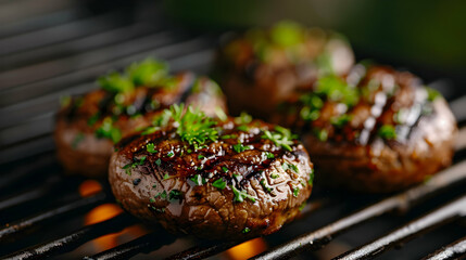 Canvas Print - Grilled Portobello Mushrooms Mountain Retreat