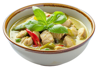 Sticker - PNG Bowl of Green Curry curry plate green.