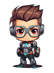 Canvas Print - Chibi Character in Futuristic Suit