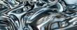 © Oksana - Abstract flowing metallic liquid texture with silver and chrome reflections.