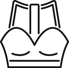 Poster - This simple black line drawing represents a sports bra, an essential piece of clothing for women exercising and working out