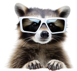 Wall Mural - PNG Animal sunglasses raccoon mammal.