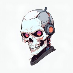 Poster - Cyberpunk Skull with Headset