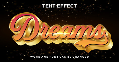 Wall Mural - Dreams editable text effect