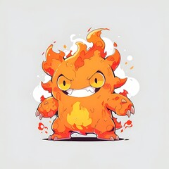 Canvas Print - Fiery Monster Cartoon