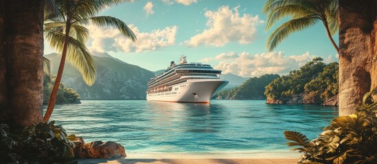 Luxury Cruise Ship in Tropical Paradise