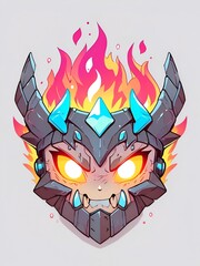 Wall Mural - Fiery Character Illustration