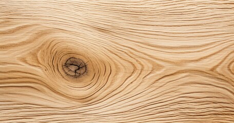 Wall Mural - A close-up view of a wooden surface showcasing natural grain patterns and a knot.