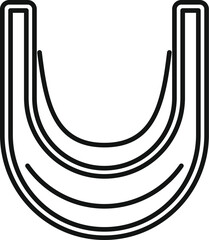 Poster - U shape bend pipe icon outline vector. Connecting plumbing system element