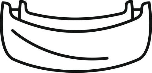 Poster - simple line drawing of a canoe floating on the river with a minimalist design