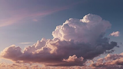 Wall Mural - Aerial view of pink and violet clouds on white and blue sky full of wonders, fluffy landscape cloudy view