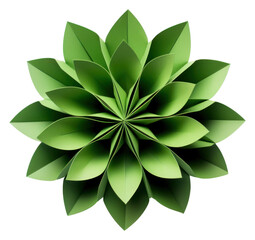 Sticker - PNG Green flower origami paper plant.