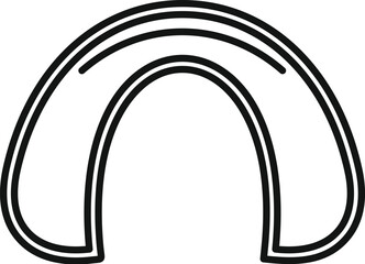 Poster - simple vector icon of a dental mouth guard for preventing teeth injury
