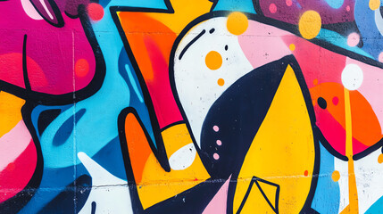 Vibrant urban graffiti art showcasing bold colors and dynamic shapes, perfect for modern design and creative projects.