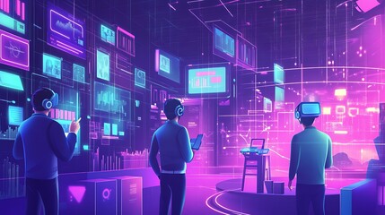 Wall Mural - Virtual Reality Metaverse Concept Illustration