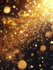 Wall Mural - golden christmas particles and sprinkles for a holiday celebration like christmas or new year. shiny