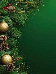 Wall Mural - green christmas background