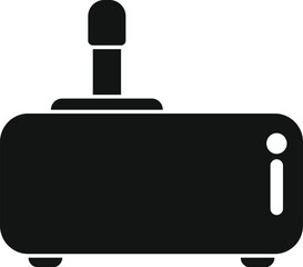 Poster - black joystick for video game console icon in simple style isolated on white background