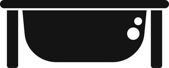 Poster - black bathtub icon presenting a side view of a generic bathtub