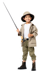 Poster - PNG Angler holding a fishing rod portrait costume child.