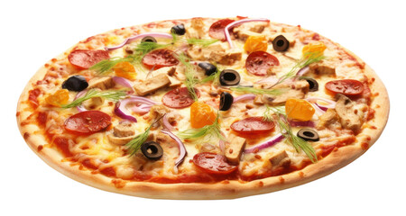 Wall Mural - PNG Pizza food white background mozzarella.