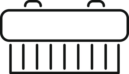 Poster - simple cleaning brush icon with a handle, representing washing, scrubbing, and household chores