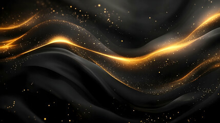 Wall Mural - Abstract Gold Glitter Wave Background