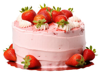 Poster - PNG Strawberry cake dessert fruit.