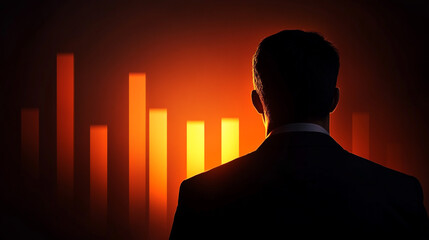 Wall Mural - atmosphere for cautious investors with erratic stock prices and an abstract depiction of economic uncertainty