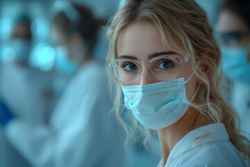 Poster - a healthcare professional explaining preventive measures to a group of people, emphasizing the role 