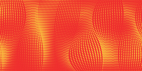 Wall Mural - dots halftone orange color pattern gradient texture with technology digital background. dots pop art