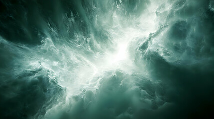 Wall Mural - Abstract Green Cloud Swirls Ethereal Energy Digital Art Background Texture