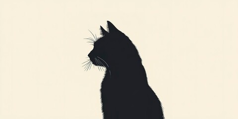 Canvas Print - Cat | Minimalist and Simple Silhouette - Vector illustration