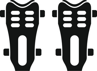 Poster - Pair of orthopedic shoes insoles supporting the arch of the foot for pain relief, front view