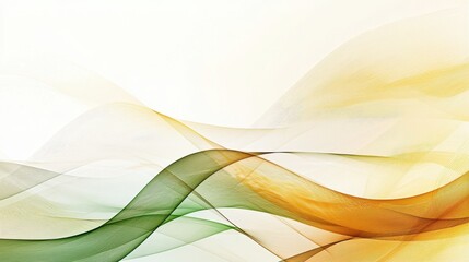 Wall Mural - Abstract Green Yellow Orange Waves Background