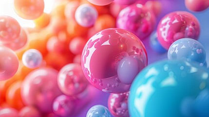 Abstract Colorful Spheres with Reflective Surfaces