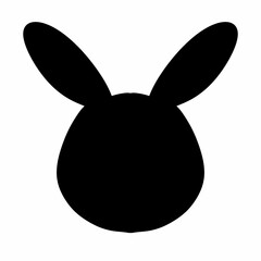 Canvas Print - bunny easter egg icon in solid style