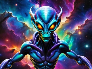 Canvas Print - alien in the galaxy.