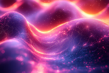 Poster - An abstract digital artwork featuring pulsating neon colors and dynamic shapes. Concept of modern digital aesthetics.