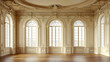 © janya - Grand Ornate Room with Arched Windows and Decorative Molding