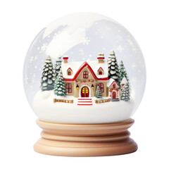 Wall Mural - PNG Cute snow globe christmas white background architecture.