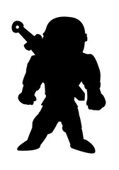 Sticker - silhouette of a man with a sword