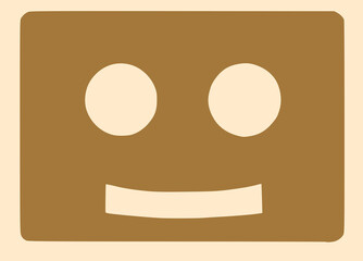 Poster - square face icon, illustration